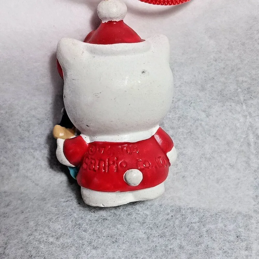 Vintage 2004 Sanrio Hello Kitty Christmas Miniature Ornaments Badu-Maru Red Cord